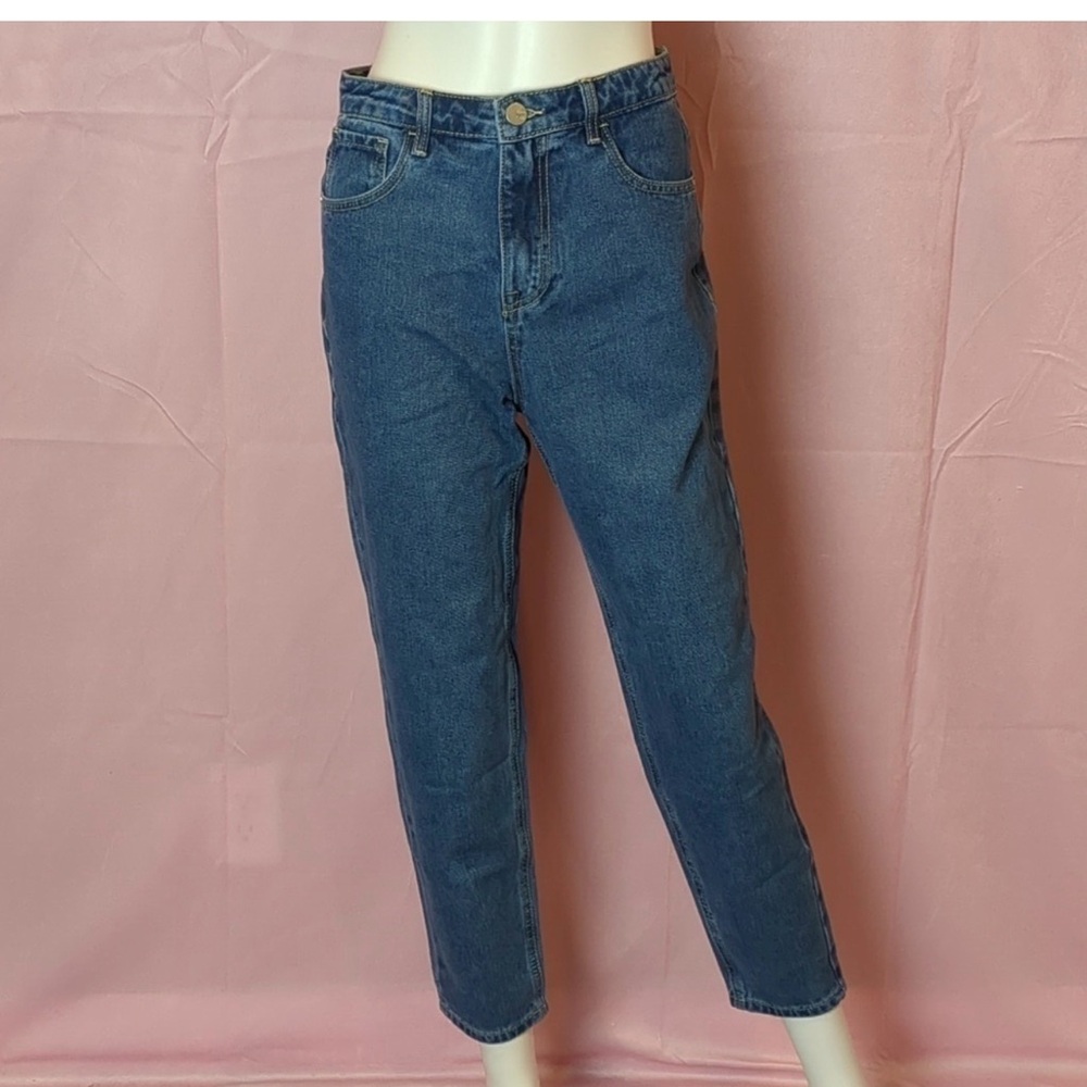 Redial Premium Denim Collection High Waisted Mom Jeans Blue Medium Wash Sz 27